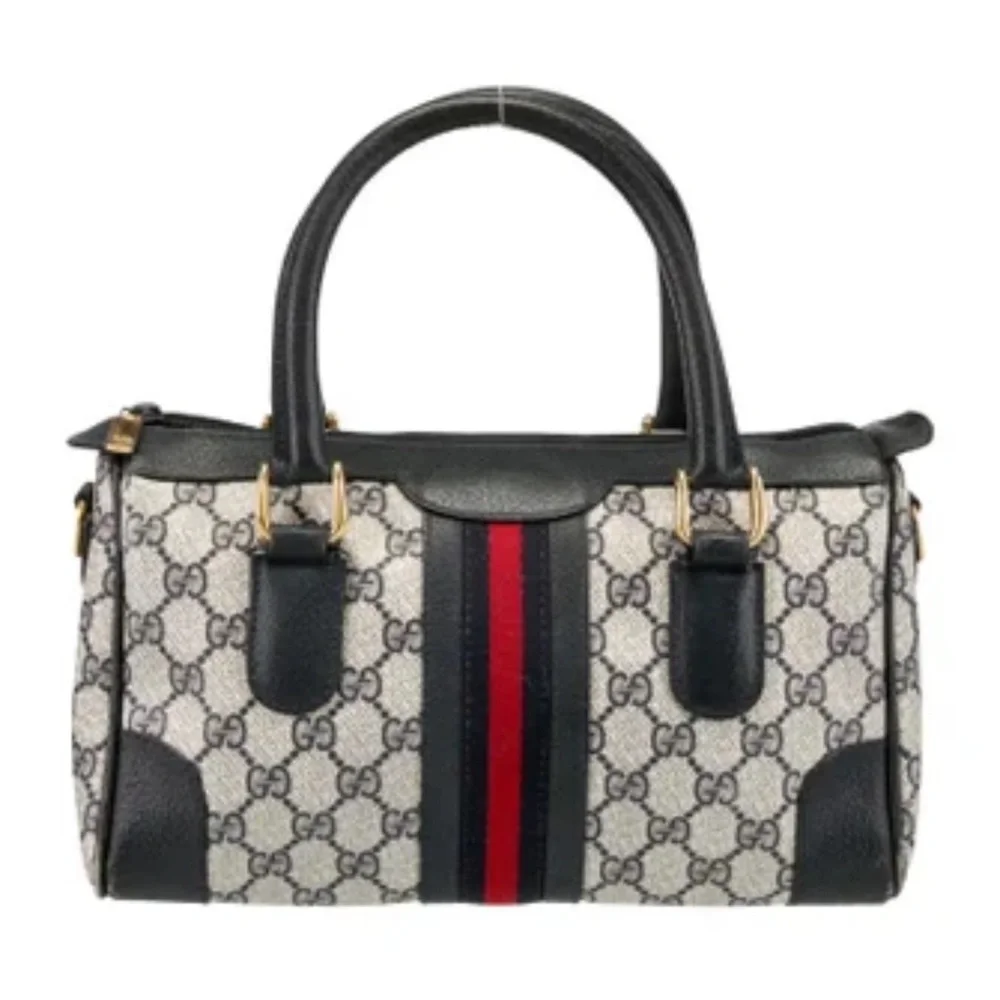 Gucci Black and Cream Satchel with Leather Trim - Picture 1 of 10